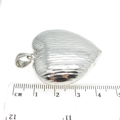 GIOIELLI DI VALENZA 925 Sterling Silver Vintage Italy Puffy Heart Pendant
