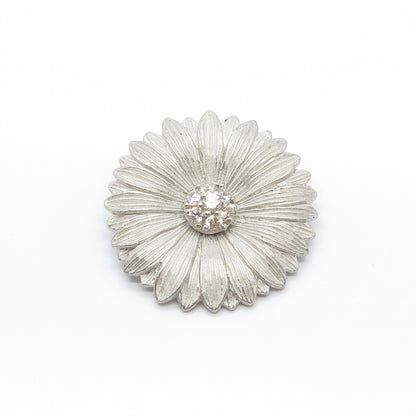 925 Sterling Silver C Z Sunflower Slide Pendant