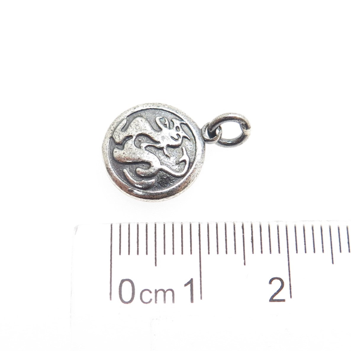 925 Sterling Silver Vintage Leo Zodiac & Dragon Chinese Horoscope Mini Pendant