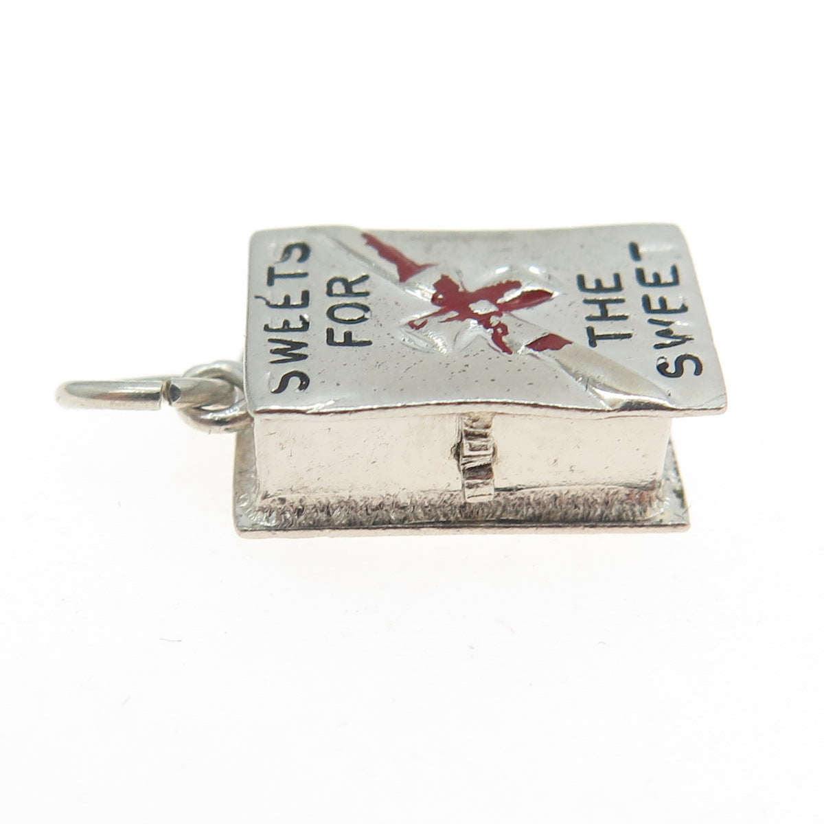 925 Sterling Silver Antique Enamel Sweets For The Sweet Box Minimalist Pendant