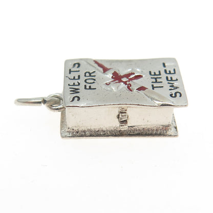 925 Sterling Silver Antique Enamel Sweets For The Sweet Box Minimalist Pendant