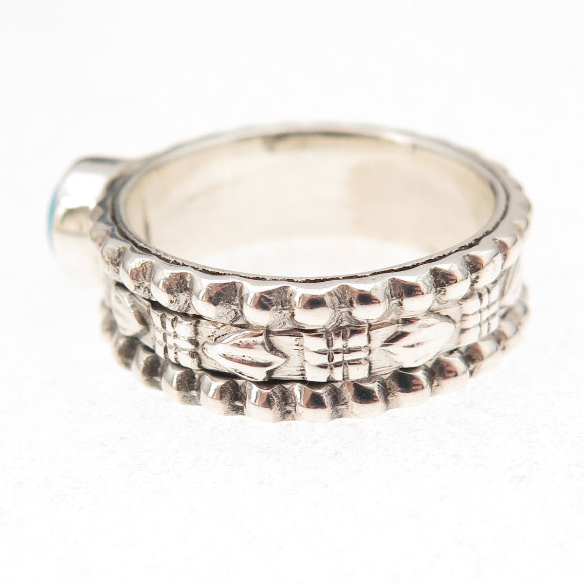 925 Sterling Silver Vintage Real Sleeping Beauty Turquoise Ring Size 9.5