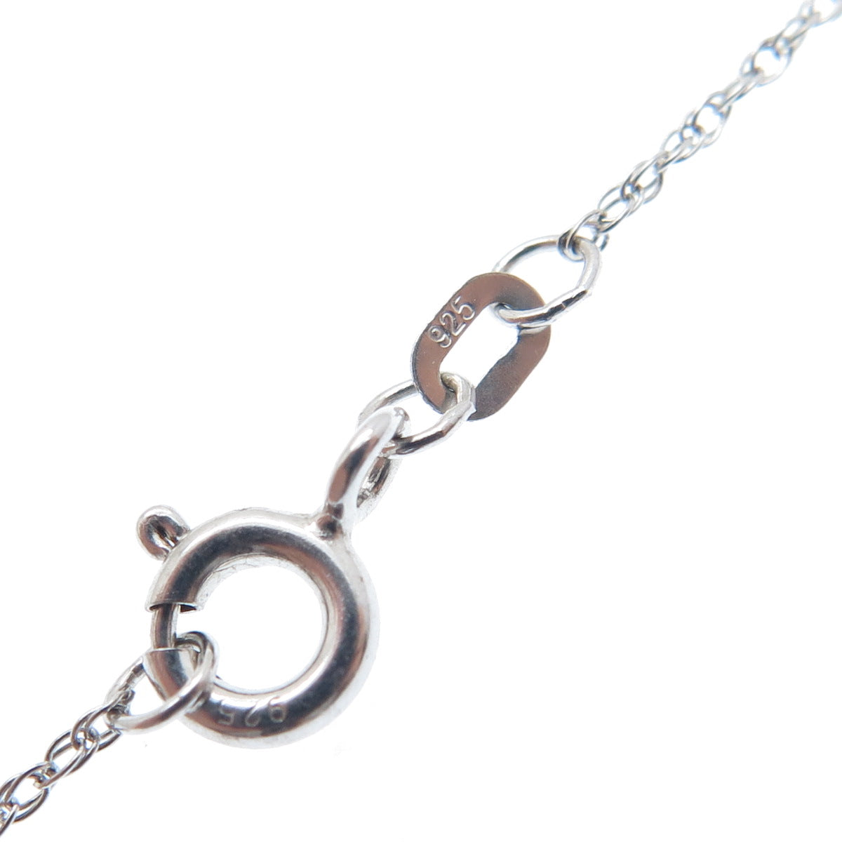 925 Sterling Silver Real Citrine & Round-Cut C Z Singapore Chain Necklace 19"