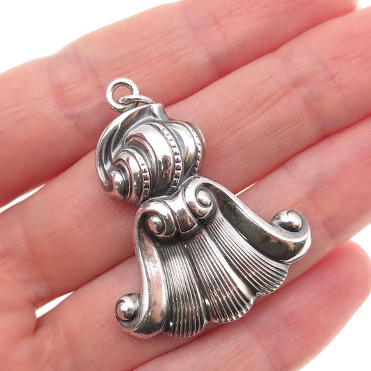 Wallace 925 Sterling Silver Vintage Romance of the Sea Oxidized Charm Pendant