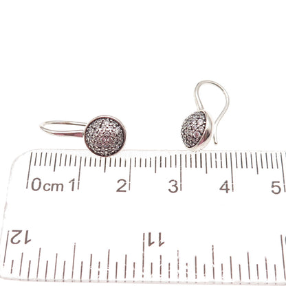 Pandora 925 Sterling Silver Round-Cut C Z Disc Earrings