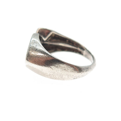 925 Sterling Silver Vintage Ichthys Religious Oxidized Ring Size 7.5