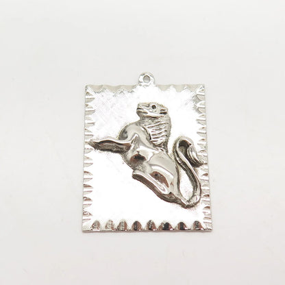 925 Sterling Silver Vintage Leo Zodiac Sign Pendant
