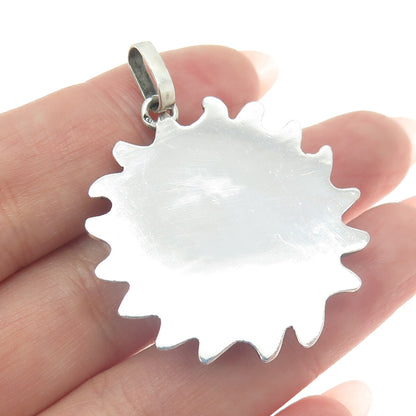 925 Sterling Silver Vintage Sun Face Pendant