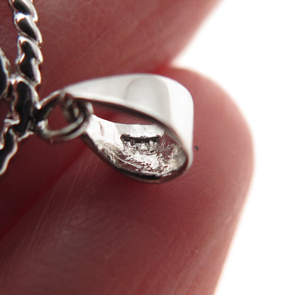 925 Sterling Silver Real Heart-Cut Amethyst & Round-Cut C Z Love Charm Pendant