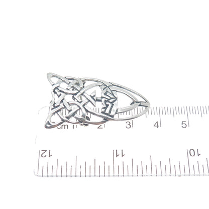 925 Sterling Silver Vintage Celtic Knot Oxidized Pin Brooch