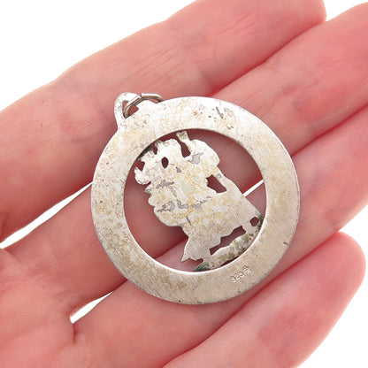 Rand & Paseka 925 Sterling Silver Vintage Saint Christopher Religious Pendant