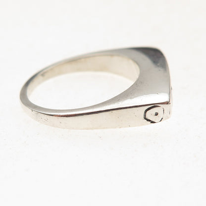 Lisa Jenks 925 Sterling Silver Vintage Modernist Bar Oxidized Ring Size 6