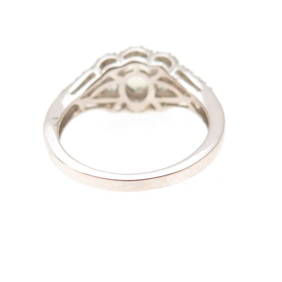 Chuck Clemency 925 Sterling Silver Real Green Amethyst & White Topaz Ring Size 7