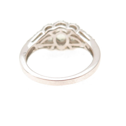 Chuck Clemency 925 Sterling Silver Real Green Amethyst & White Topaz Ring Size 7