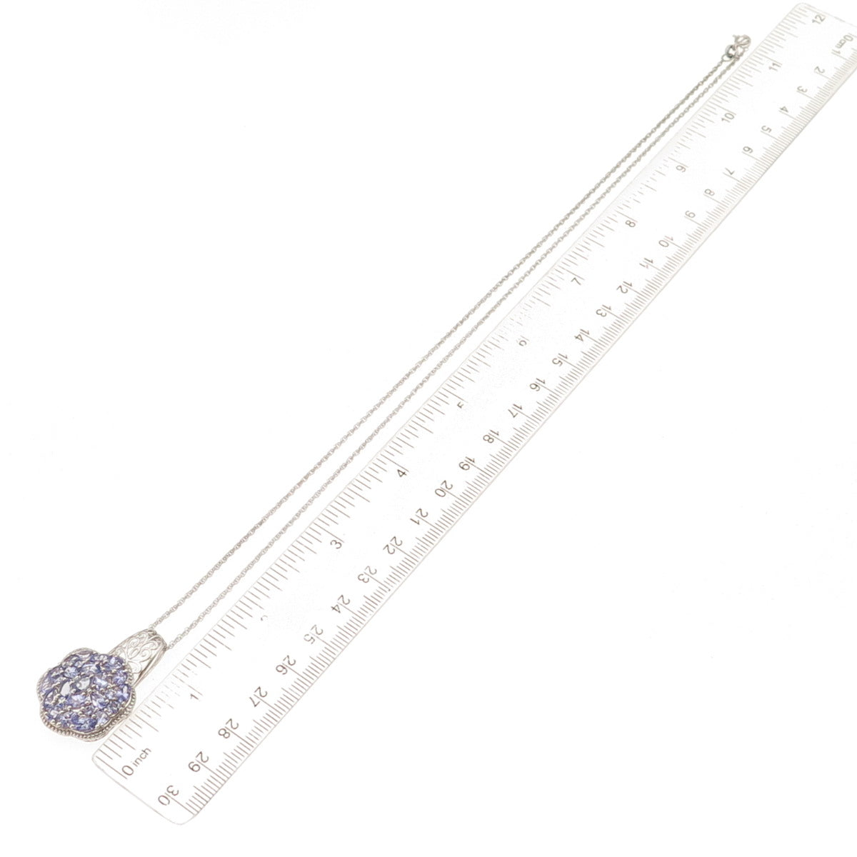 Chuck Clemency 925 Sterling Silver Real Tanzanite Singapore Chain Necklace 20"