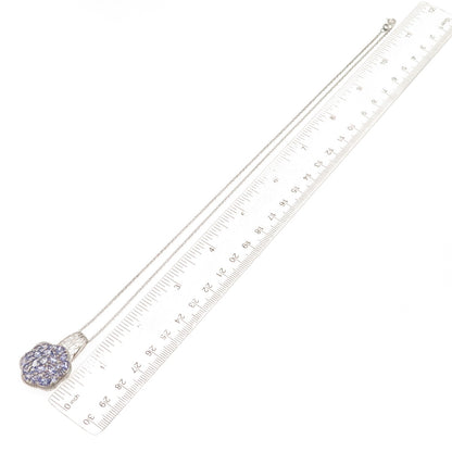 Chuck Clemency 925 Sterling Silver Real Tanzanite Singapore Chain Necklace 20"