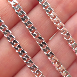 925 Sterling Silver Italy Cuban Chain Necklace 16"