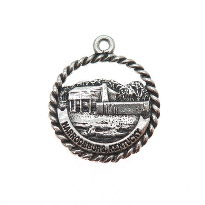 925 Sterling Silver Vintage Old Fort Harrod State Park Kentucky Mini Pendant