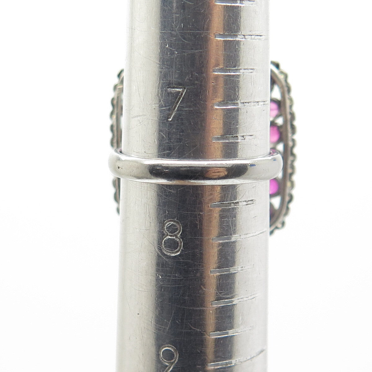 925 Sterling Silver Black Rhodium Real Diamond & Tourmaline Ring Size 7.5