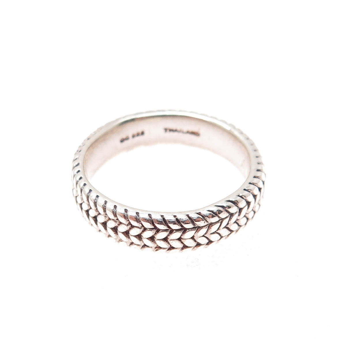 925 Sterling Silver Vintage Wheat Link Band Ring Size 6