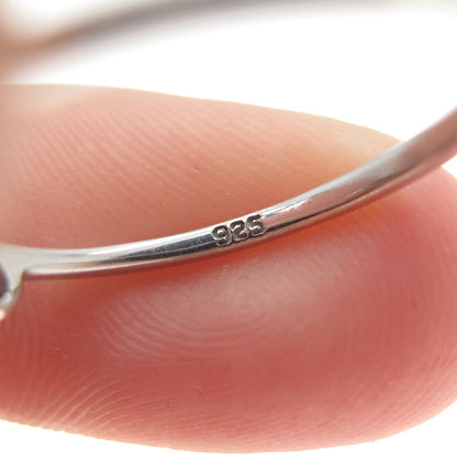 925 Sterling Silver Round-Cut C Z Heart Stackable Ring Size 8