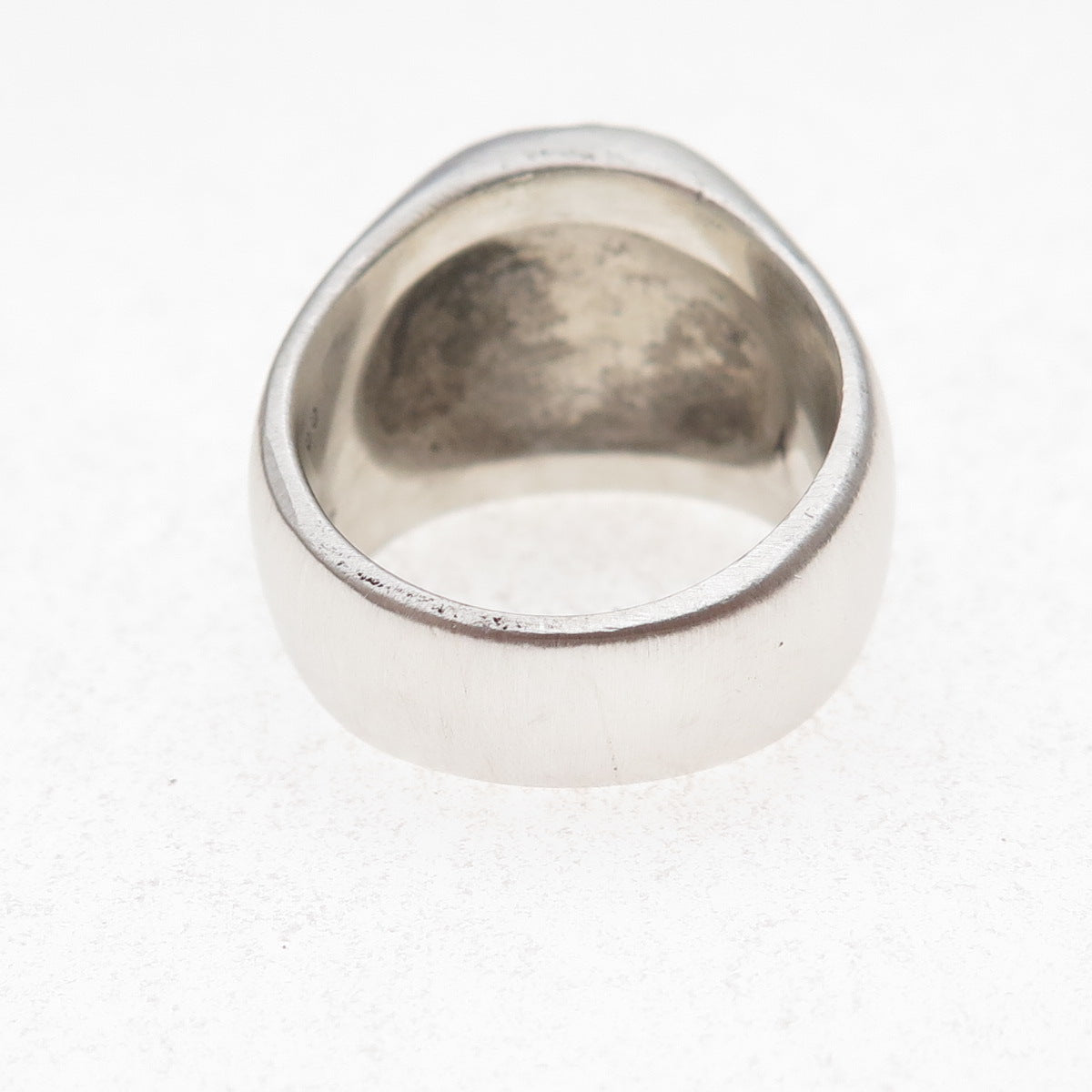 Lisa Jenks 925 Sterling Silver Vintage Modernist Oxidized Signet Ring Size 8.25