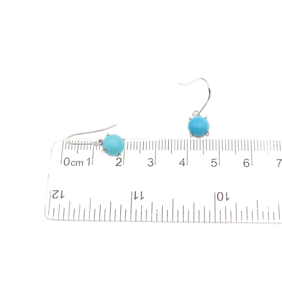 925 Sterling Silver Real Sleeping Beauty Turquoise Dangle Earrings