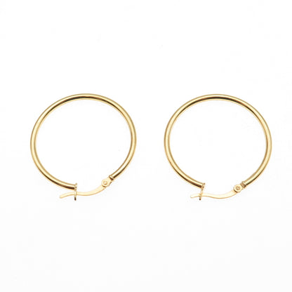 925 Sterling Silver Gold Plated Hoop Earrings