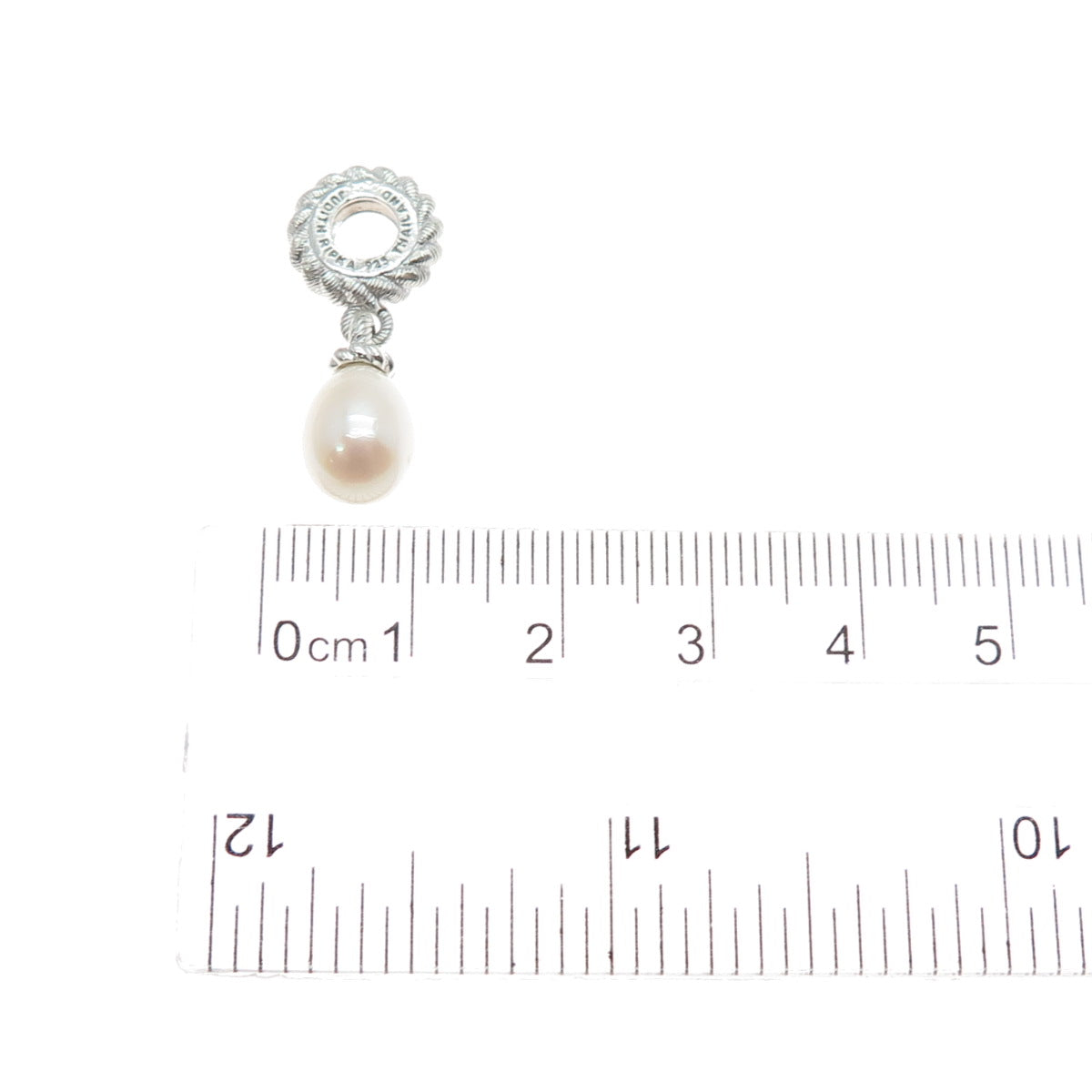 JUDITH RIPKA 925 Sterling Silver Real Pearl Slide Dangle Charm