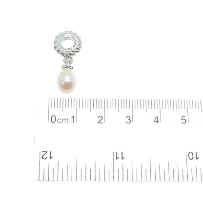 JUDITH RIPKA 925 Sterling Silver Real Pearl Slide Dangle Charm
