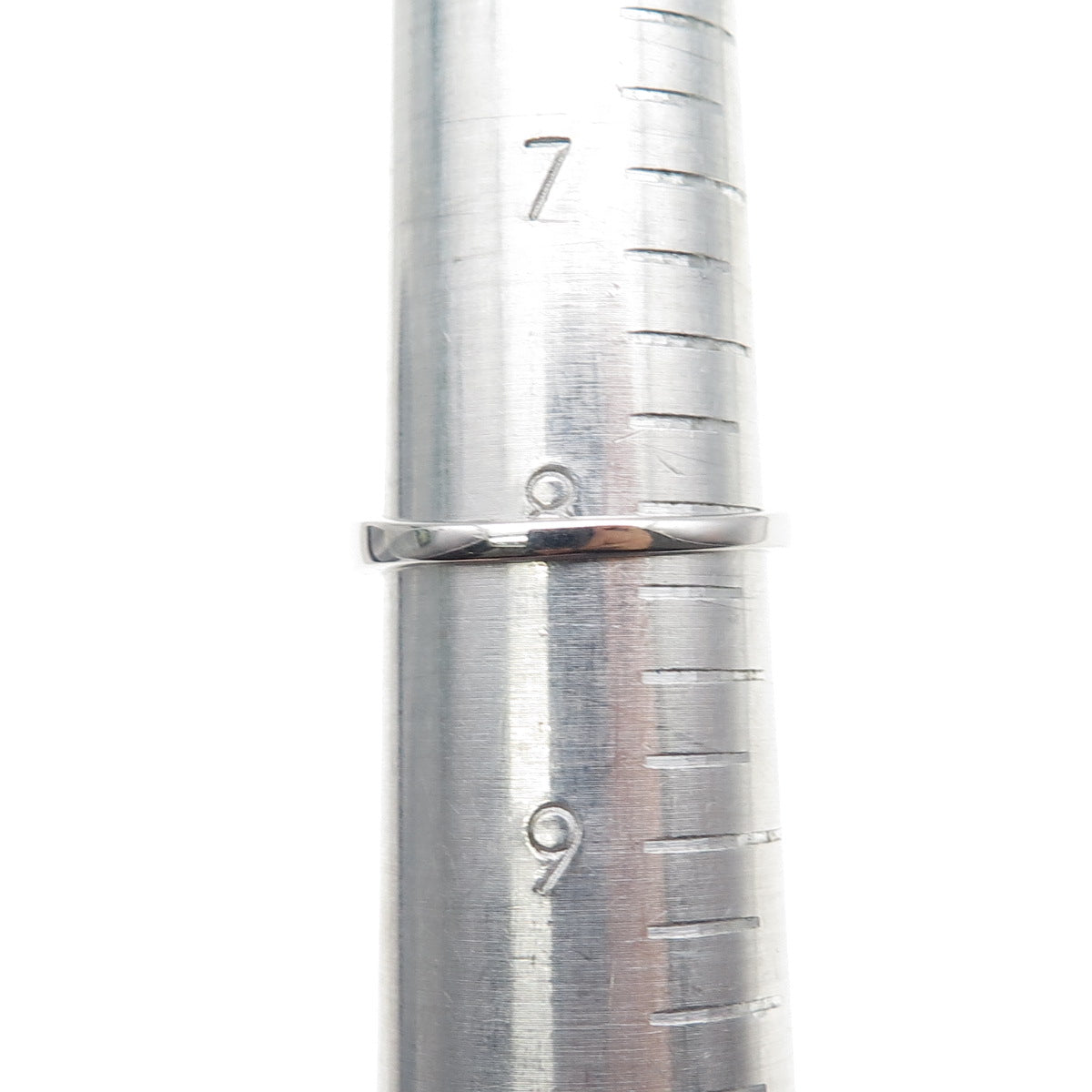 925 Sterling Silver Real Round-Cut Diamond Fleur de Lis Ring Size 8