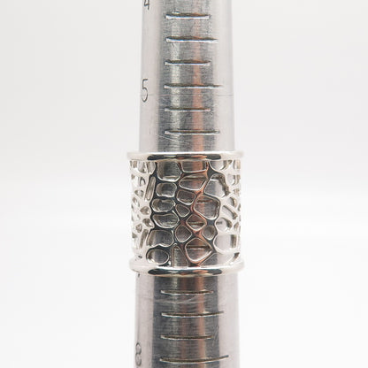 925 Sterling Silver Vintage Cutout Wide Band Ring Size 7