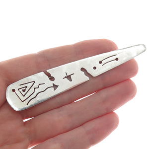 925 Sterling Silver Vintage Mexico Aztec Storyteller Pin Brooch