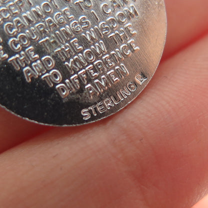 WELLS 925 Sterling Silver Vintage Prayer Hands Religious Charm Pendant