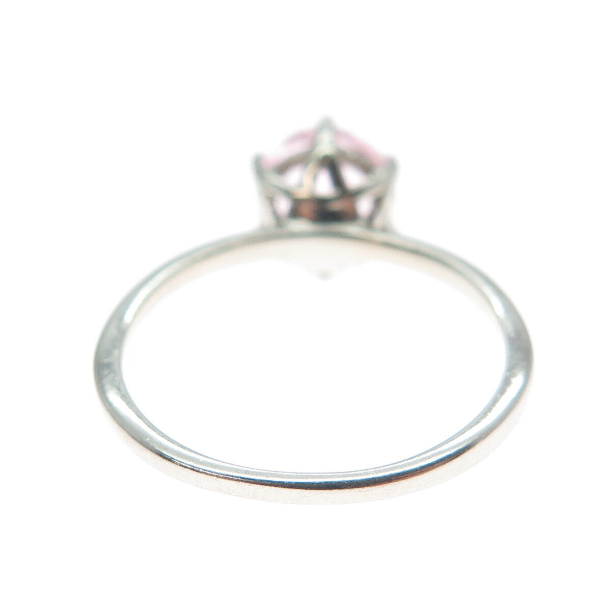DAZZLERS 925 Sterling Silver Round-Cut Nano Pink Topaz Ring Size 7