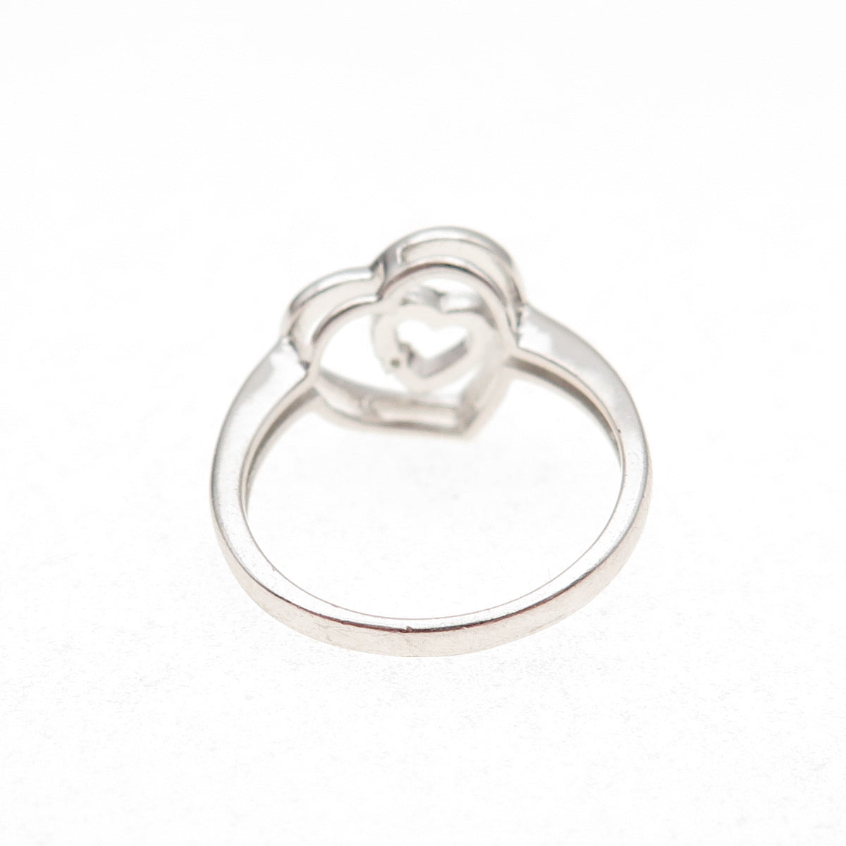 Jewelry Concepts 925 Sterling Silver Real Champagne Diamond Heart Ring Size 5.75