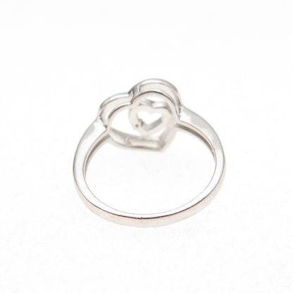 Jewelry Concepts 925 Sterling Silver Real Champagne Diamond Heart Ring Size 5.75