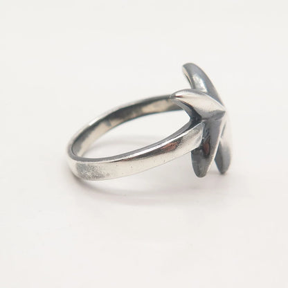 925 Sterling Silver Vintage Starfish Ring Size 8