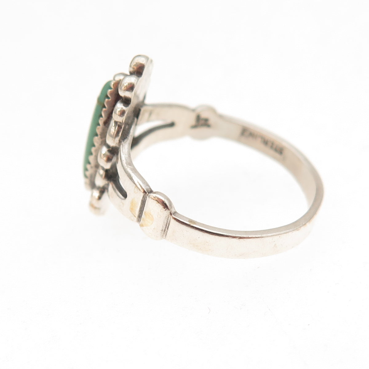 Bell Trading Post Old Pawn 925 Sterling Silver Vintage Turquoise Ring Size 5.75