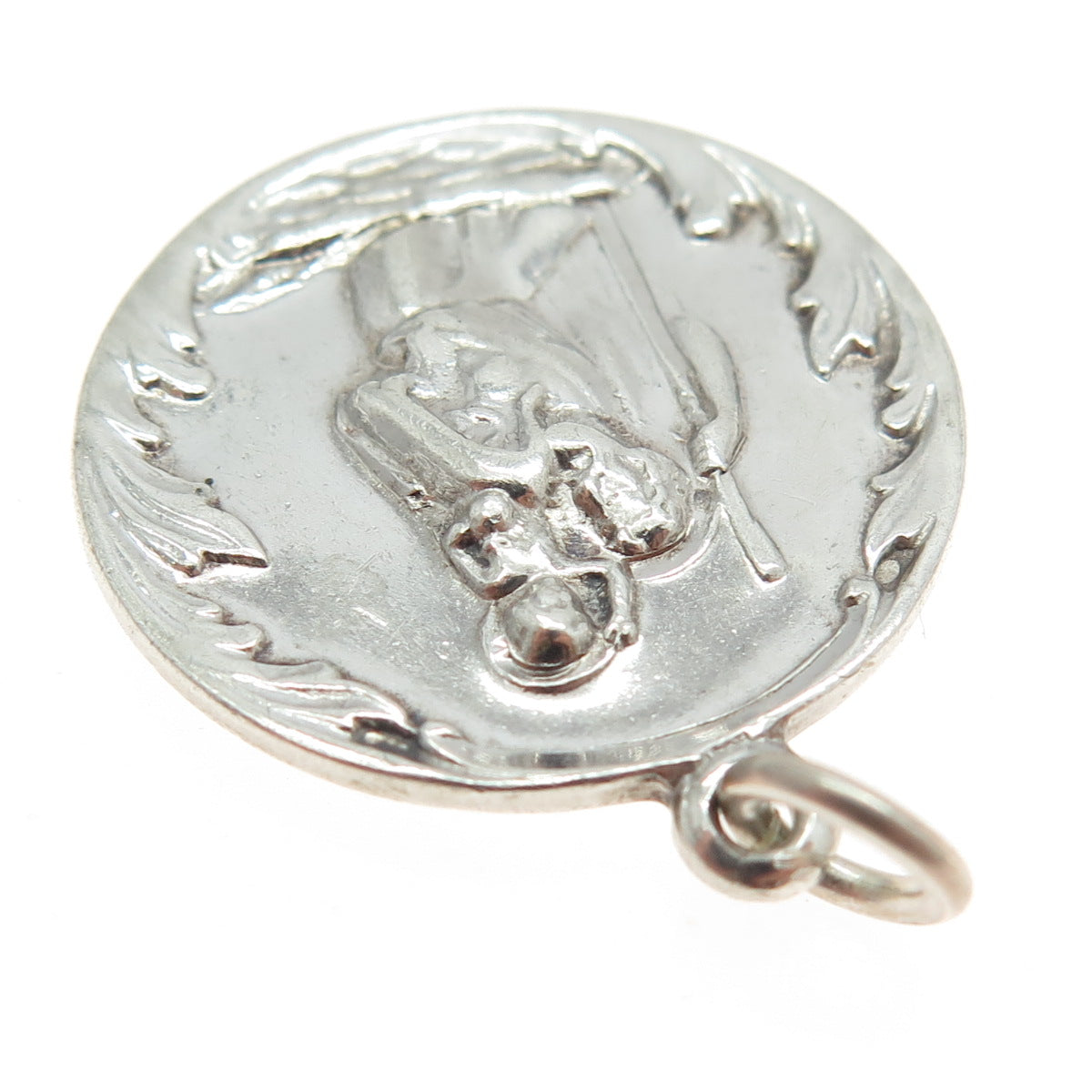 925 Sterling Silver Vintage St. Christopher Religious Pendant