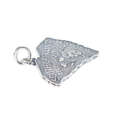 BELL TRADING POST 925 Sterling Silver Vintage South Carolina State Charm Pendant