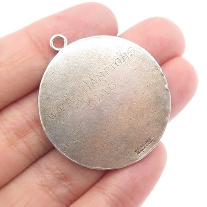 BALFOUR Sterling 2-Tone Antique Enamel Junior Baseball American Legion Pendant
