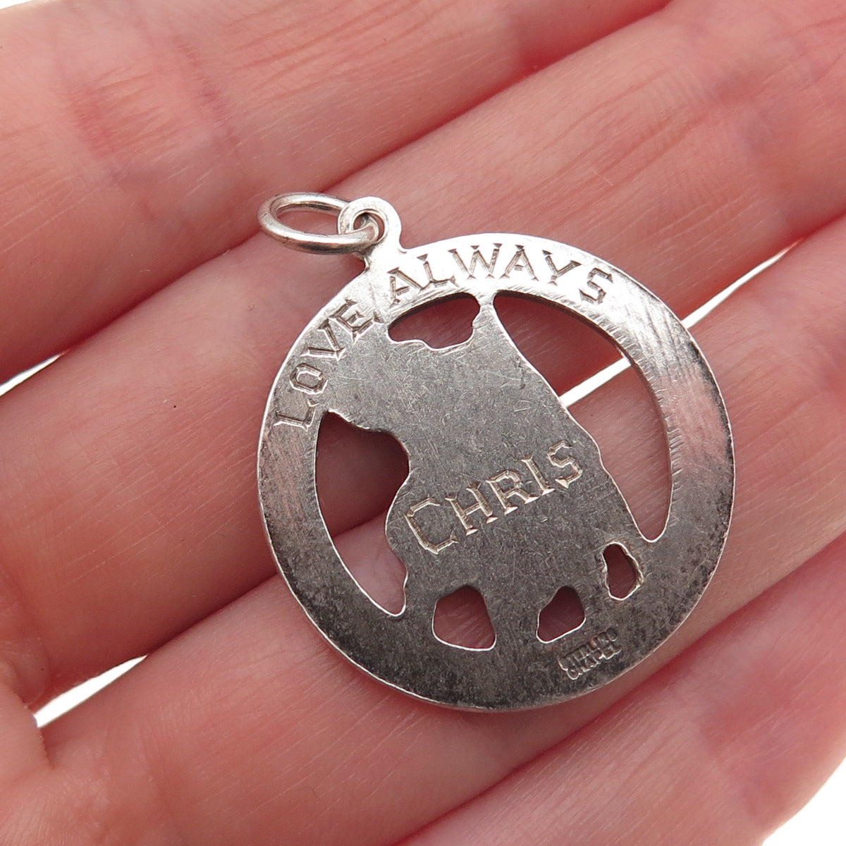 Chapel 925 Sterling Silver Antique Art Deco St. Christopher Charm Pendant