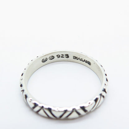 925 Sterling Silver Heart Band Ring Size 7