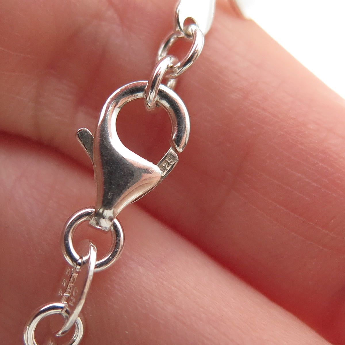925 Sterling Silver Vintage Fleur de Lis Link Bracelet 7.25"