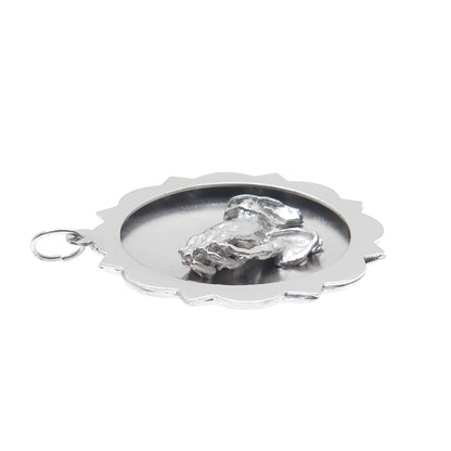 925 Sterling Silver Vintage Hands In Prayer Religious Pendant