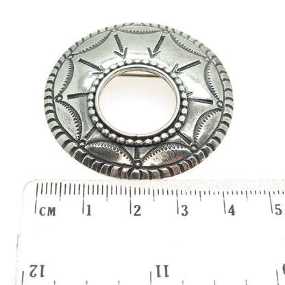 Old Pawn Sterling Silver Vintage Southwestern Crescent Arrow Oxidized Pin Brooch