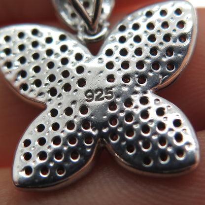 925 Sterling Silver Round-Cut C Z Butterfly Heart Mini Slide Charm Pendant