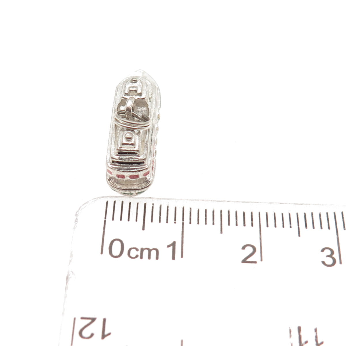 JEZLAINE 925 Sterling Silver Vintage Enamel Cruise Ship 3D Mini Charm Pendant