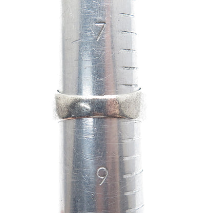 925 Sterling Silver Vintage Modernist Twisted Oxidized Ring Size 8.25